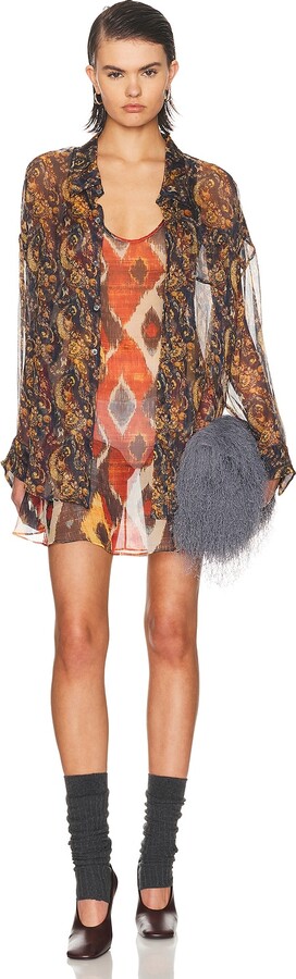 R 13 Chiffon Printed Dress Set in Yellow