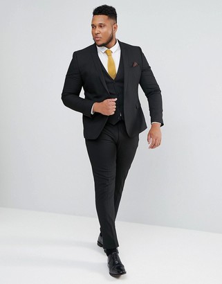 ASOS DESIGN Plus skinny suit jacket in black