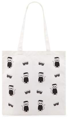 Forever 21 Beret Cat Print Tote Bag