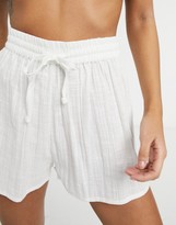 Thumbnail for your product : ASOS Petite DESIGN petite textured beach short in white