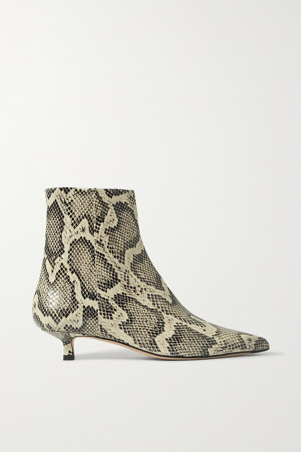 AEYDĒ Sofie Snake-effect Leather Ankle Boots Snake print ShopStyle