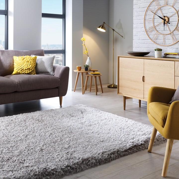 Dunelm Jewel Shaggy Rug Silver ShopStyle