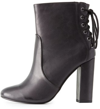 Charlotte Russe Lace-Up Back Ankle Booties