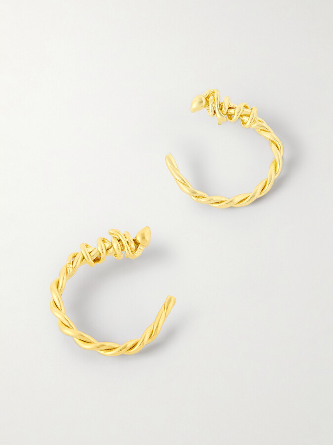 YSSO - Snake Gold-plated Hoop Earrings - One size