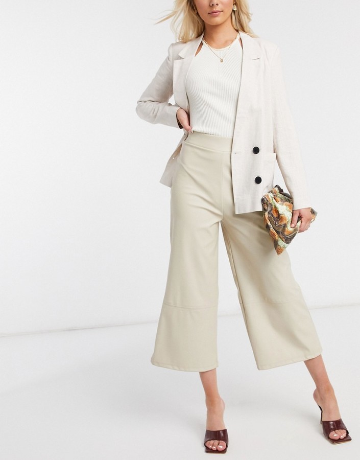cream culotte jeans