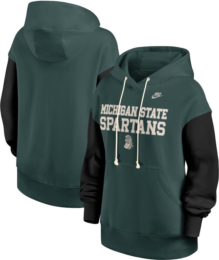 Nike Women's Green/Black Michigan State Spartans Oversized Legacy Phoenix Pullover Hoodie - Green, Black