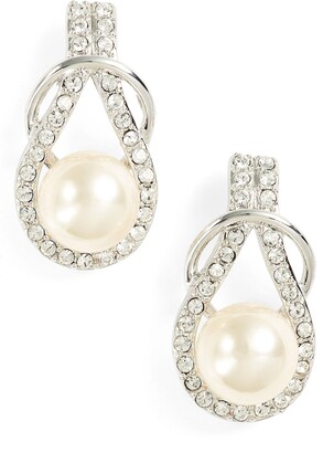 Nina Knot Imitation Pearl Drop Earrings