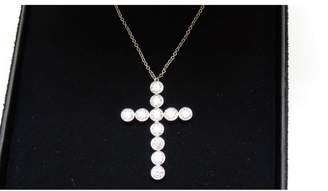 Tiffany & Co. Platinum Round Brilliant Diamond Cross Pendant Necklace