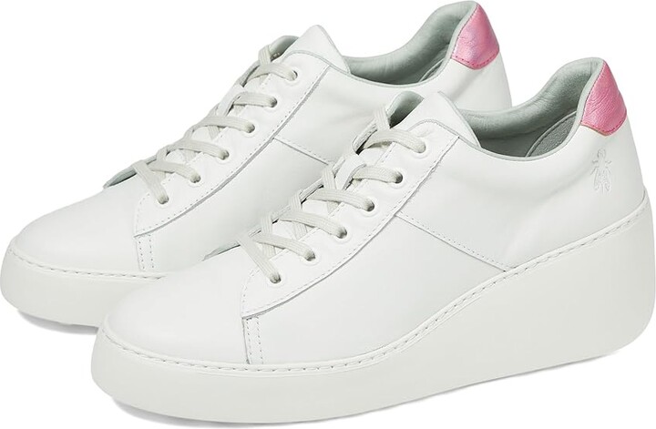 FLY LONDON DELF580FLY Women's Shoes White/Pink Velvet/Mirror : EU 41 (US Women's 10-10.5) M, Leather