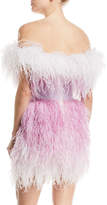 Thumbnail for your product : Pamella Roland Off-the-Shoulder Feather Tulle Cocktail Dress