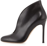 Thumbnail for your product : Gianvito Rossi Leather V-Neck Ankle Bootie, Black