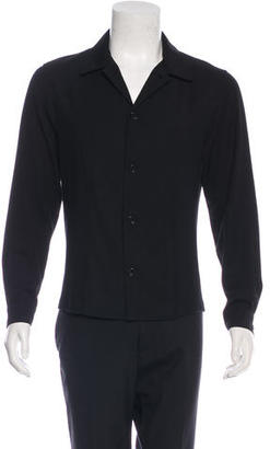 Yohji Yamamoto Wool Long Sleeve Button-Up Shirt