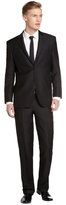 Thumbnail for your product : Saint Laurent black textured super 120s wool 2 Button Suit With Flat Front Pants