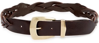 Kate Cate Exagon Dark Brown Leather Belt