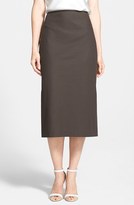 Thumbnail for your product : Lafayette 148 New York 'Priscilla' Stretch Cotton Midi Skirt