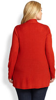 Thumbnail for your product : Eileen Fisher Eileen Fisher, Sizes 14-24 Wool Angled Long Cardigan