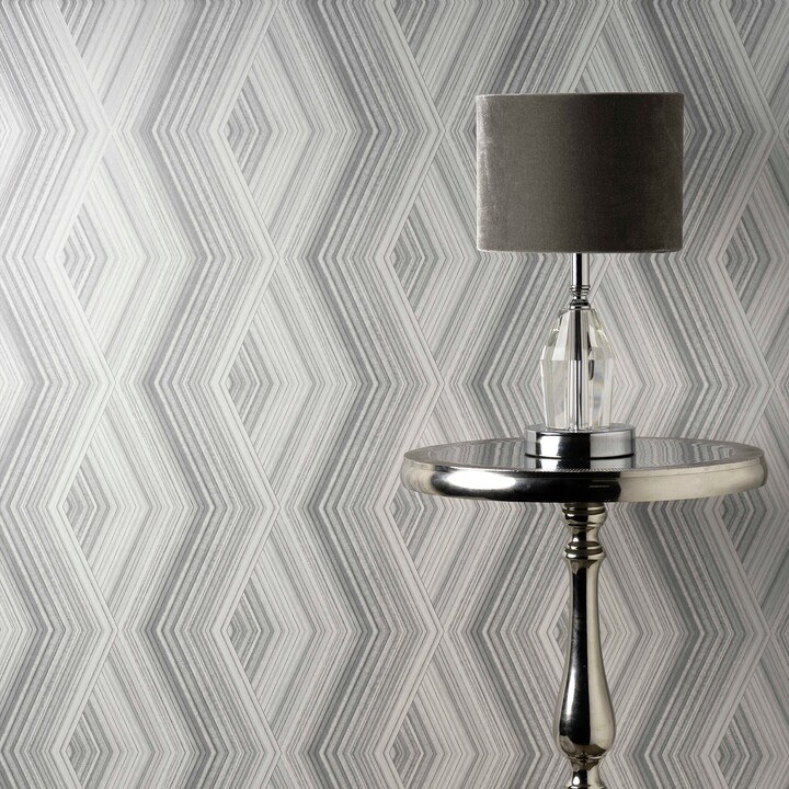 Crown Wallpaper Aura Silver Geometric Wallpaper Silver ShopStyle