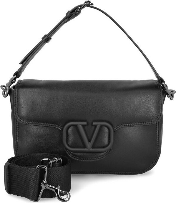 Valentino Noir VLogo Signature Foldover Top Shoulder Bag