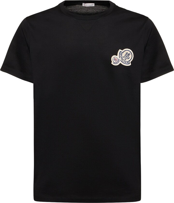 Logo-patch cotton-jersey T-shirt