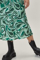 Thumbnail for your product : Nasty Gal Womens Plus Size Green Swirl Print Midaxi Skirt