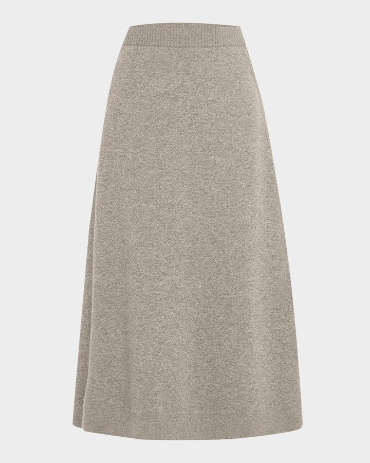 Brunello Cucinelli Cashmere Knit A-Line Midi Skirt