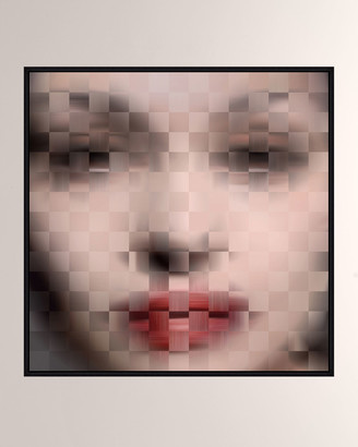 Pixelism Face Giclee Printed On Canvas With Frame