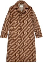 Thumbnail for your product : Gucci GG stripe wool coat with label