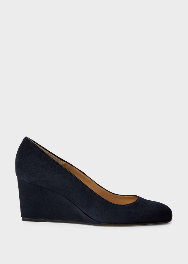 Navy Wedge Court Shoes | Shop the world 