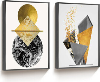 Mercer41 Harmond Geometric Abstract Framed On Canvas Print