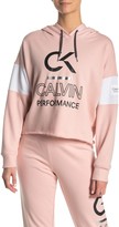 Thumbnail for your product : Calvin Klein Logo Print Dolman Crop Hoodie