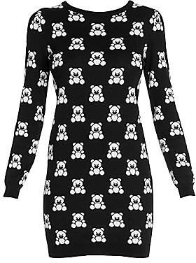 Moschino Women's Intarsia Bear Sweater Dress