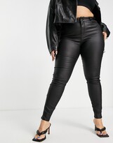 Thumbnail for your product : Vero Moda Curve coated skinny jeans in black
