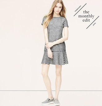 LOFT Tweed Stripe Tennis Dress