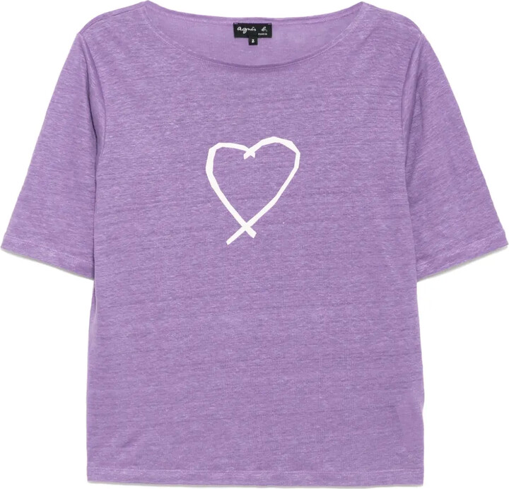 agnès b. Sarajevo heart printed bow T-shirt