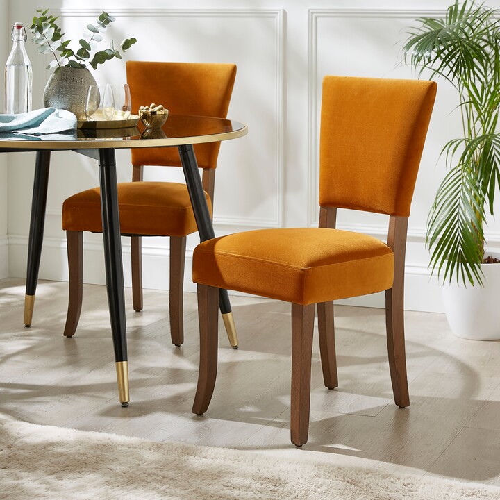 Dunelm Hallie Dining Chair, Fabric Amber Gold ShopStyle