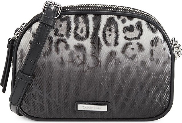 Calvin Klein monogram-print Zipped Messenger Bag - Black