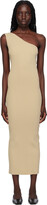 Beige Single-Shoulder Maxi Dress 