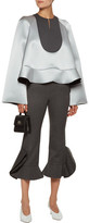 Thumbnail for your product : J.W.Anderson Ruffled Wool-Paneled Silk-Satin Neoprene Top