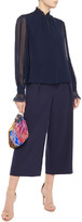 Thumbnail for your product : Jonathan Simkhai Lace-trimmed Silk-georgette Blouse