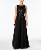 Thumbnail for your product : Calvin Klein Sequined Embroidered Peplum Gown