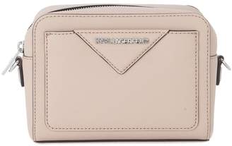 Karl Lagerfeld Paris Pink Saffiano Leather Shoulder Bag