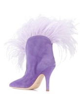Thumbnail for your product : Paris Texas Lilla feather-trimmed ankle boots