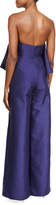 Thumbnail for your product : SOLACE London Mallory Strapless Satin Twill Jumpsuit, Navy