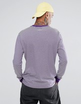 Thumbnail for your product : Obey Apex Long Sleeve Striped T-Shirt With Small Logo In Purple