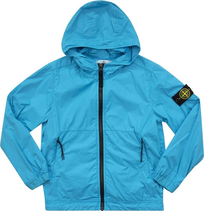 Stone Island Junior Zipped Hooded Rain Jacket - ShopStyle Boys' Outerwear