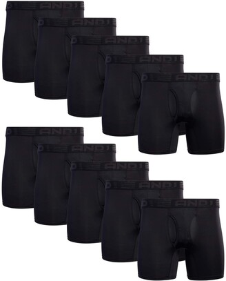 10 Pack AND1 Mens Performance Compression Boxer Briefs 
