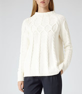 Thumbnail for your product : Reiss Isa CABLE KNIT JUMPER CHALK