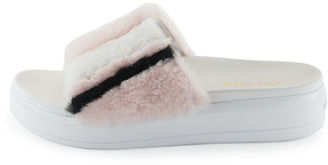 Prada Shearling Fur Flatform Slide Sandal
