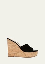 Thumbnail for your product : Veronica Beard Dali Suede Platform Wedge Sandals