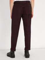 Thumbnail for your product : Prada Belted Stretch Cotton Chino Trousers - Mens - Burgundy